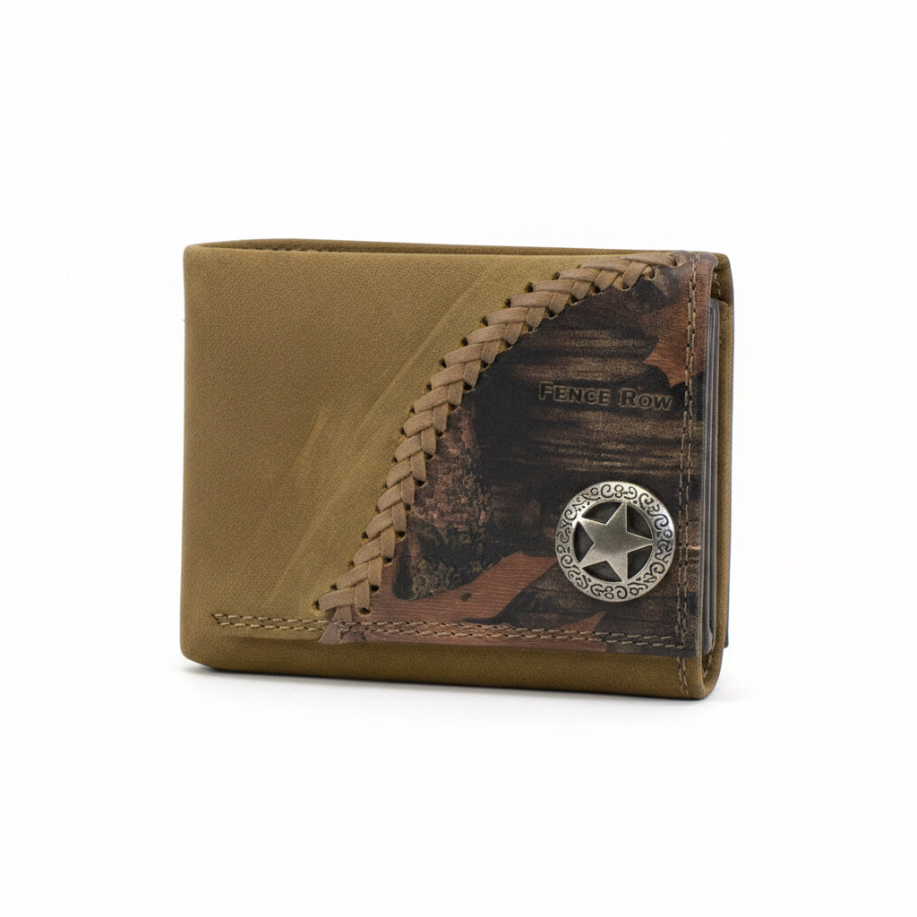 THANK YOU - Men's Genuine Leather & Camo Wallet with Concho