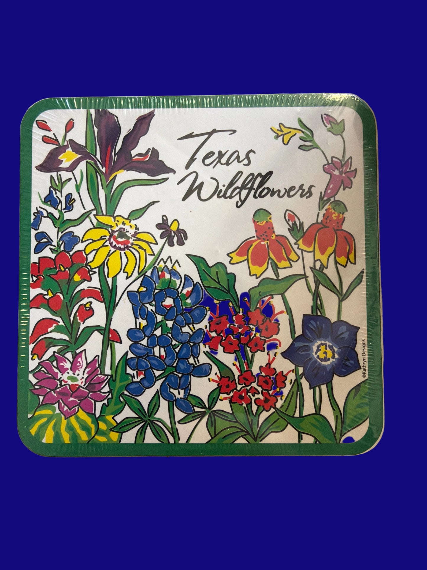 THANK YOU - Texas Wildflowers Coasters with Cork Backing