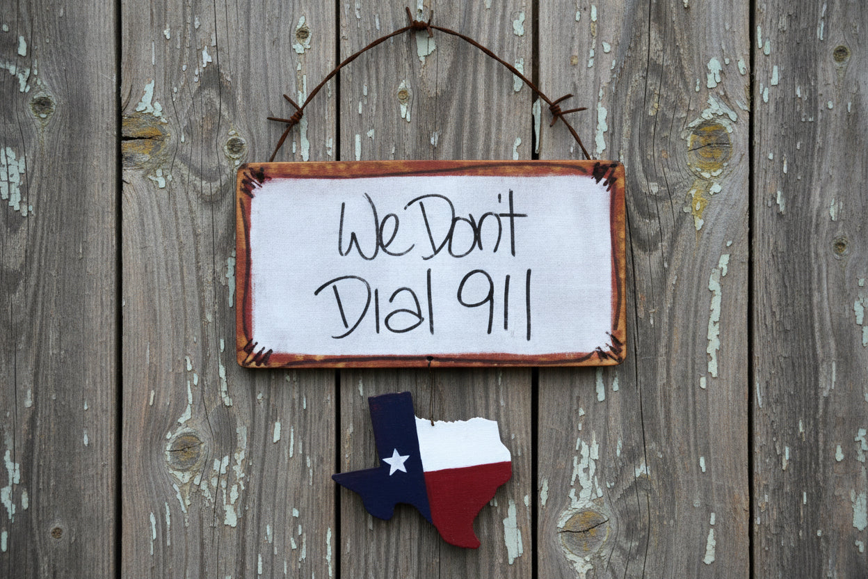 Texas Sign We Don't Dial 911