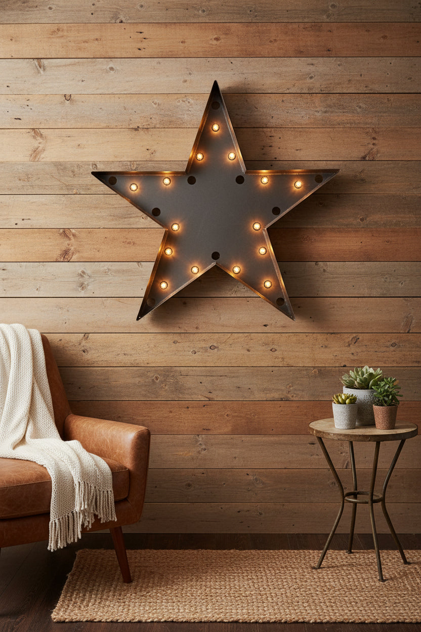 THANK YOU- 23” Metal Star with holes (lights/wiring not included)