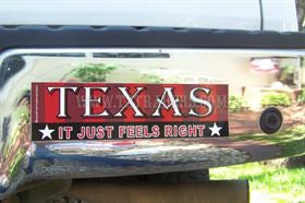 Texas - It Just Feels Right Bumper Sticker