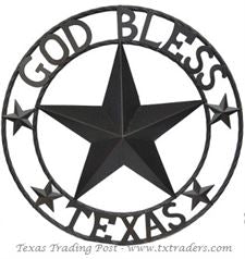 Metal Art God Bless Texas