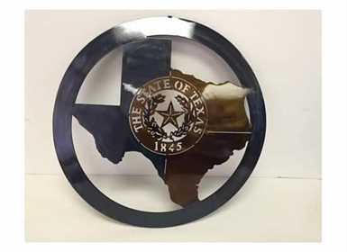 Texas Metal Art - State of Texas & Texas State Seal 1845
