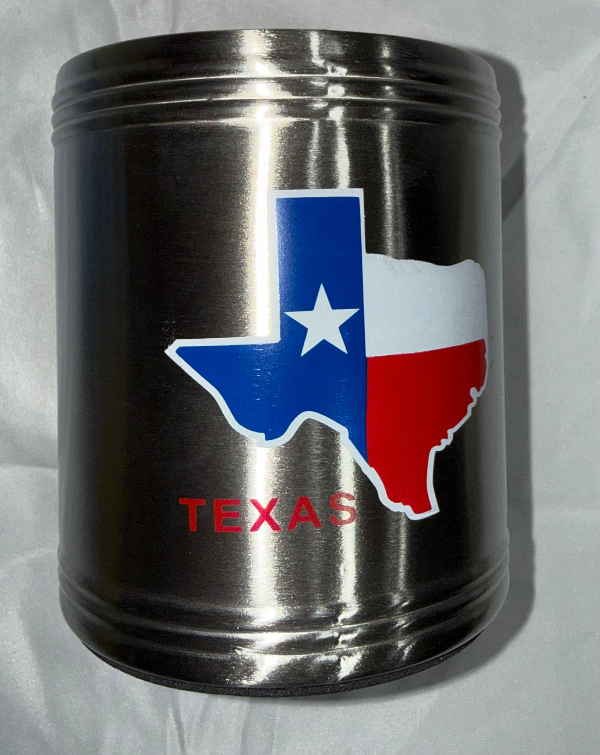 Texas Soda or Beer Can Holder - Stainless Steel Texas Insulated Koozie