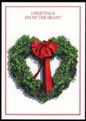 Texas Christmas Cards-Holly Heart Wreath