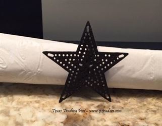 Rustic Texas Star Rust Napkin Rings - set of 4