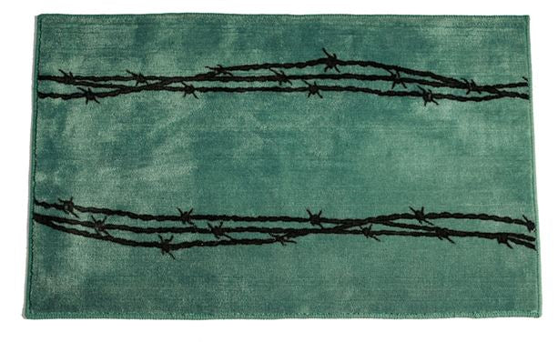 Texas Barbwire Turquoise Rug 2' x 3'