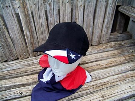 Cap in Black with the Texas Flag