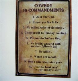 Cowboy Ten Commandments