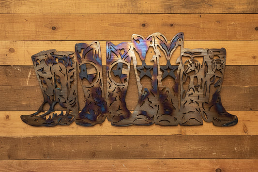 THANK YOU - Metal Art Cowboy Boot Sign - Made in Texas!