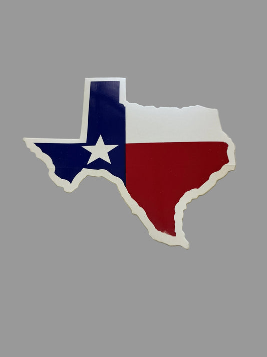 THANK YOU - Texas Sticker with the State of Texas in Texas Flag Colors and Design