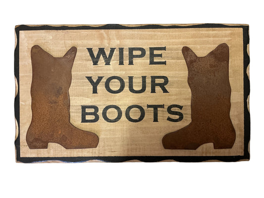 THANK YOU - Wipe Your Boots wooden sign