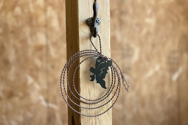 THANK YOU - Barbed Wire Lariat with Cowgirl Silhouette