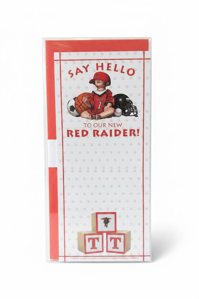 THANK YOU - Texas Tech baby announcement cards and envelopes
