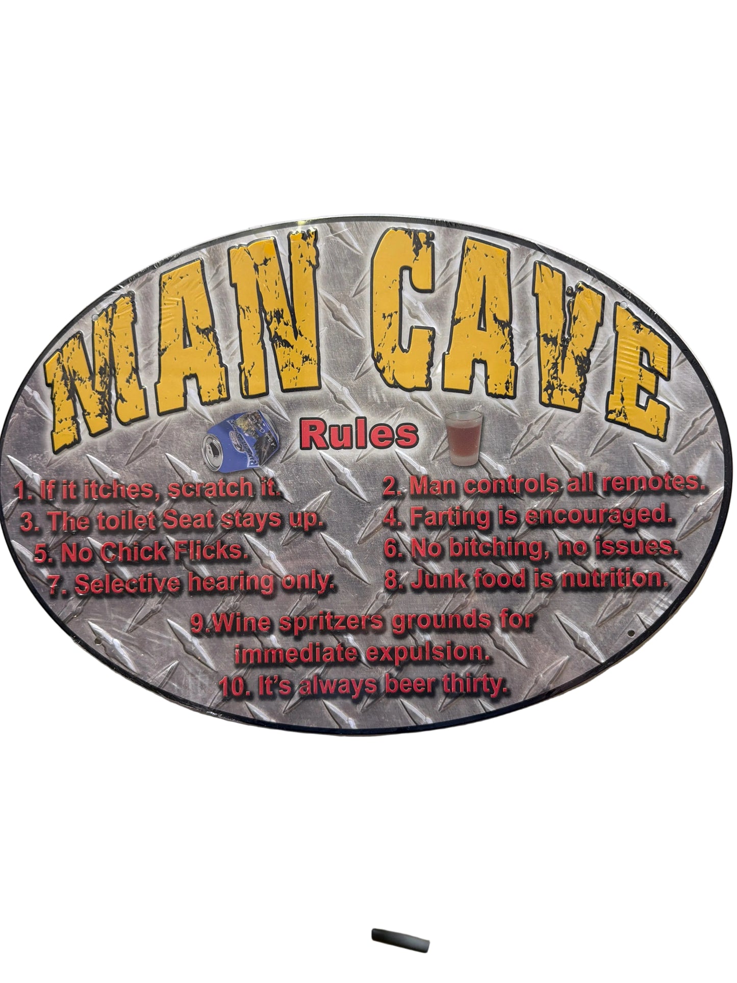 THANK YOU - Man Cave Rules Tin Sign