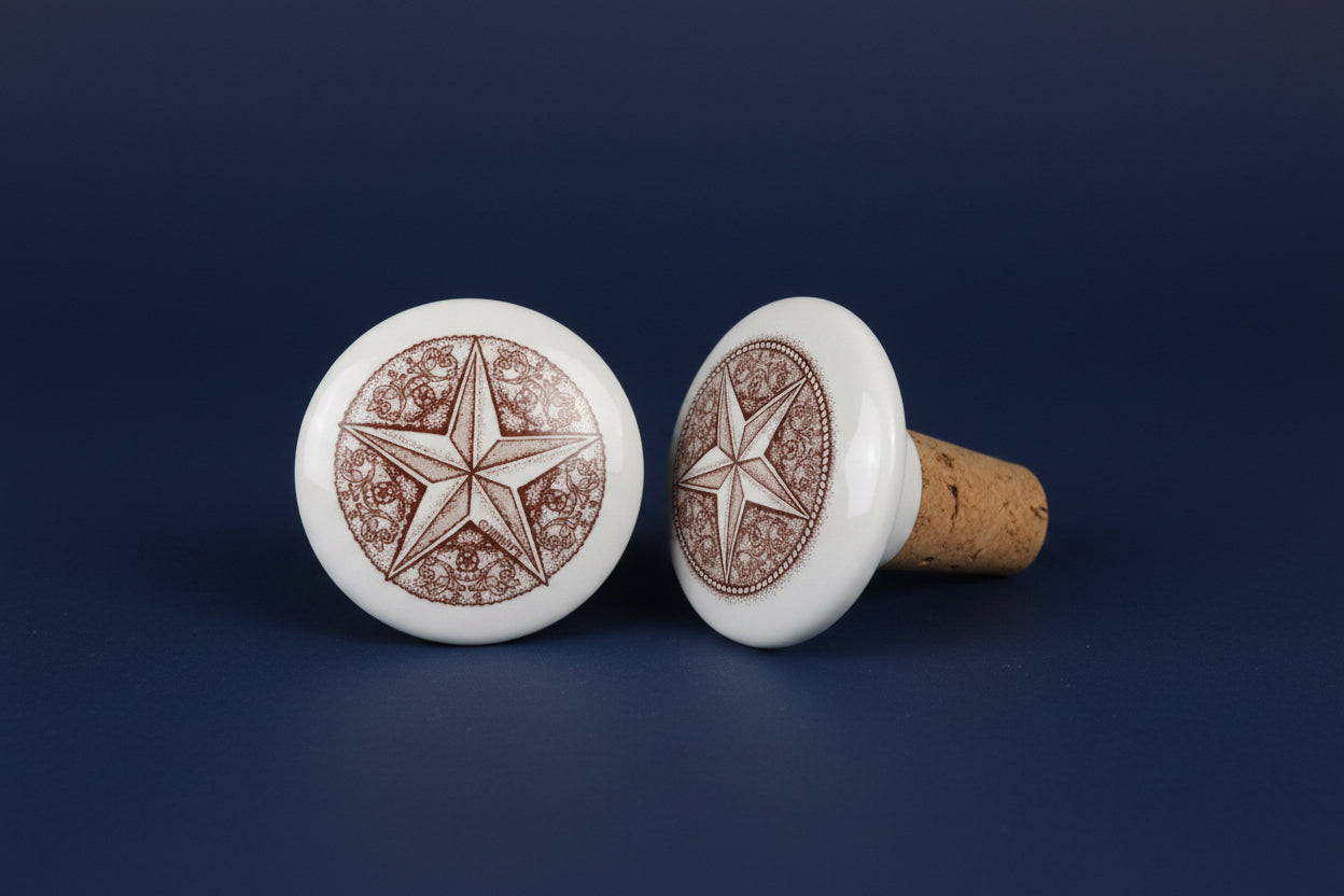 THANK YOU - Porcelain Lone Star Wine Stopper