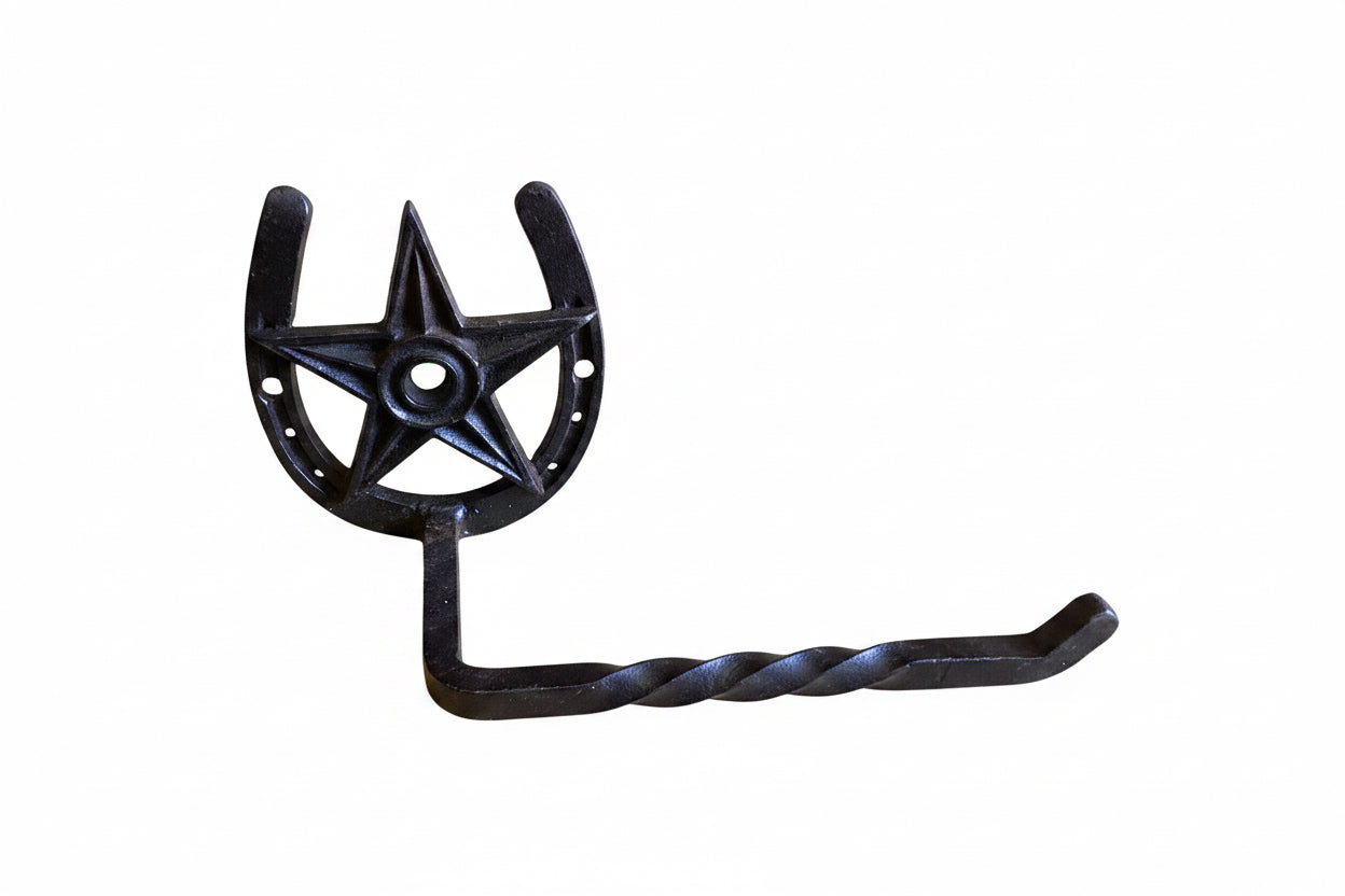 THANK YOU - Cast Iron Toilet Paper Holder with Texas Lone Star