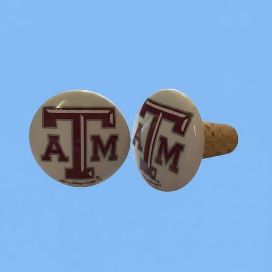 THANK YOU - Porcelain Texas A&M Wine Stopper
