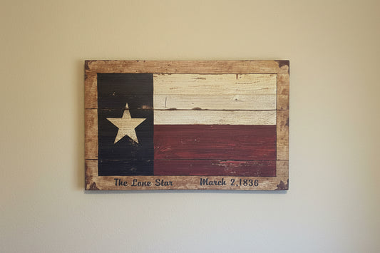 THANK YOU - Vintage Wood Texas Flag Wall Decor - March 2, 1836