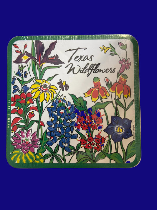THANK YOU - Texas Wildflowers Coasters with Cork Backing