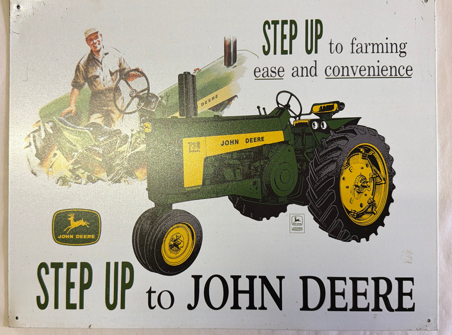 THANK YOU - Vintage John Deere Step Up to Farming Tin Sign