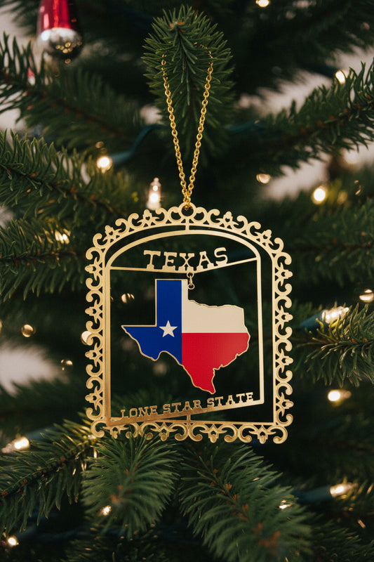 THANK YOU - Spinner Ornament with the State of Texas and  "Texas"