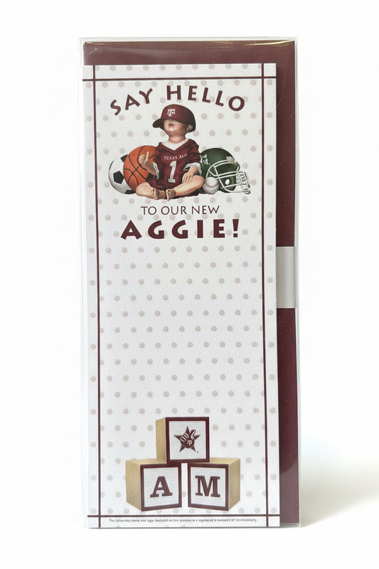 THANK YOU - Texas A&M / Aggie baby announcement cards and envelopes
