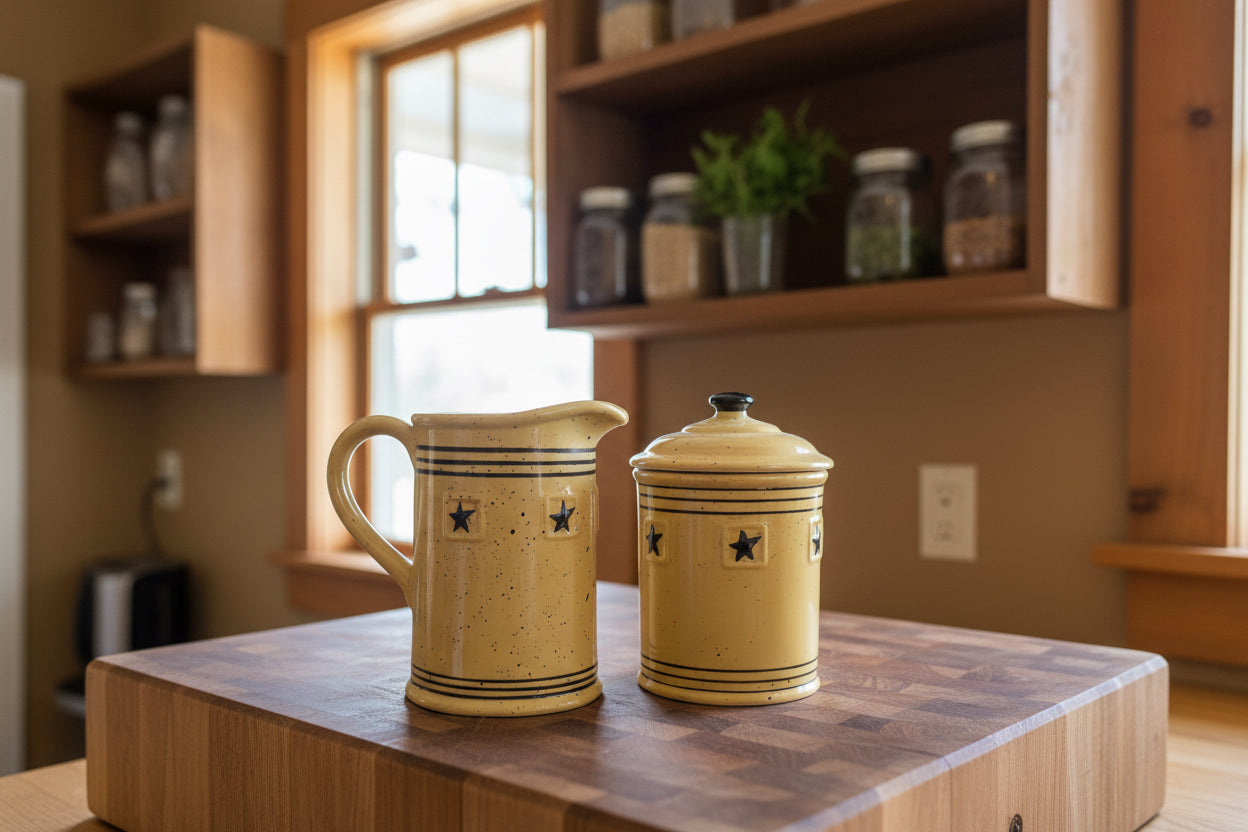 THANK YOU - Lone Star Porcelain Creamer and Sugar Set