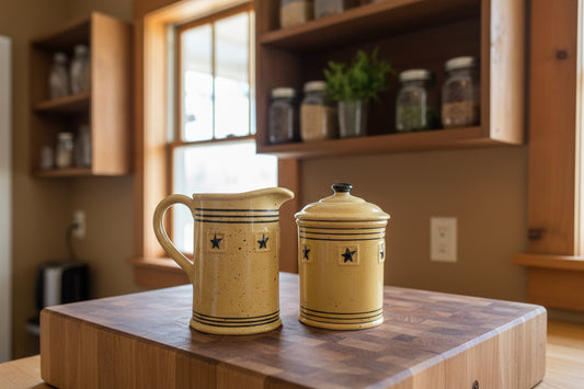 THANK YOU - Lone Star Porcelain Creamer and Sugar Set