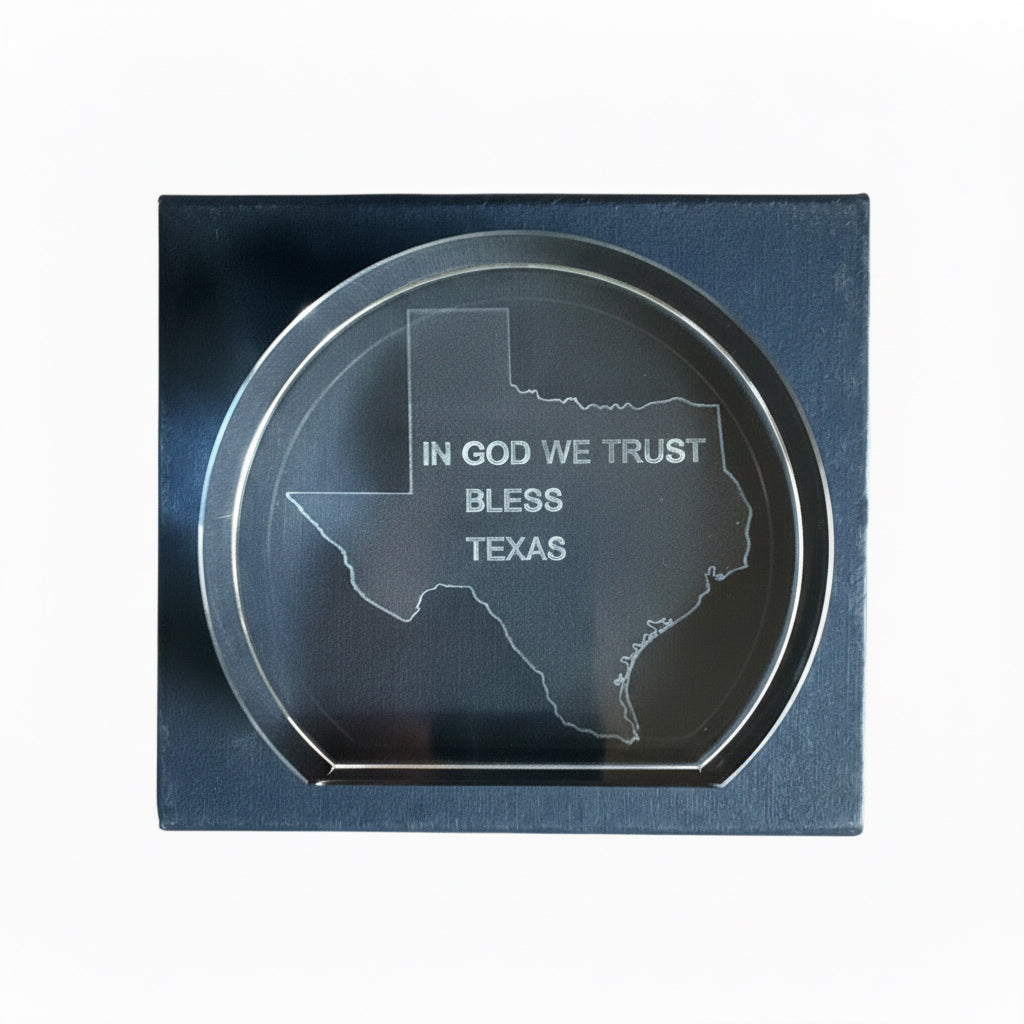 THANK YOU - God Bless Texas - Genuine Lead Crystal