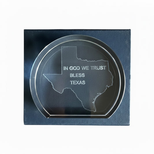 THANK YOU - God Bless Texas - Genuine Lead Crystal