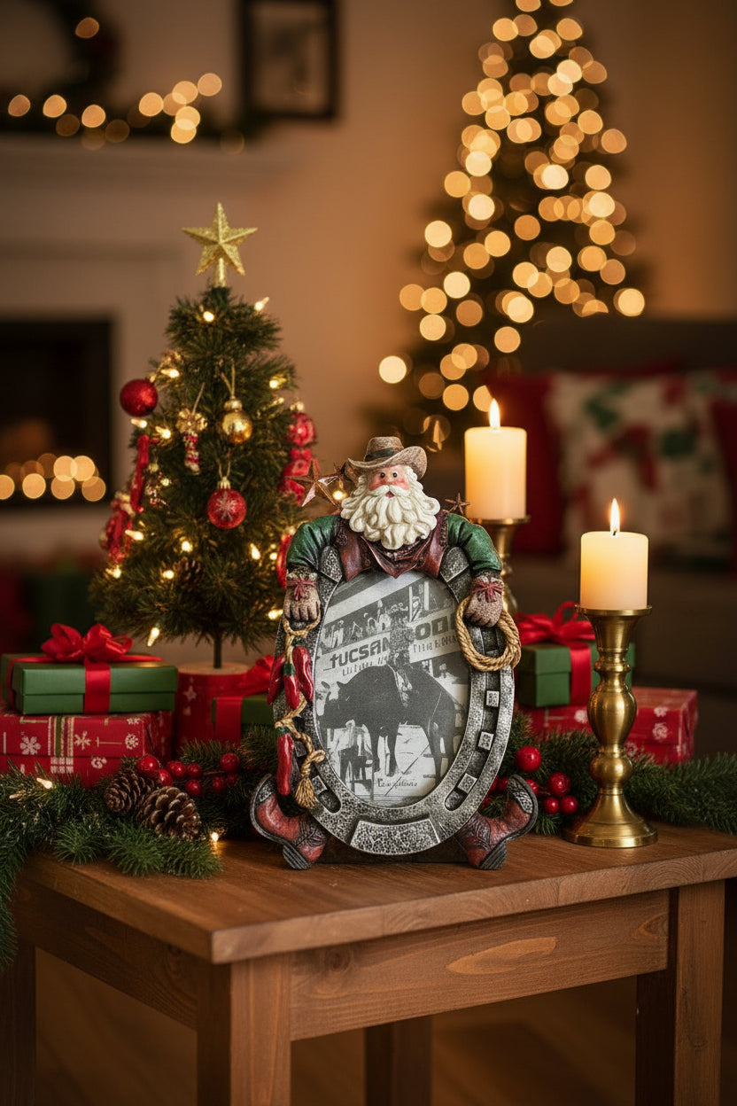THANK YOU - Cowboy Santa Picture Frame for a 4 x 6 Photo