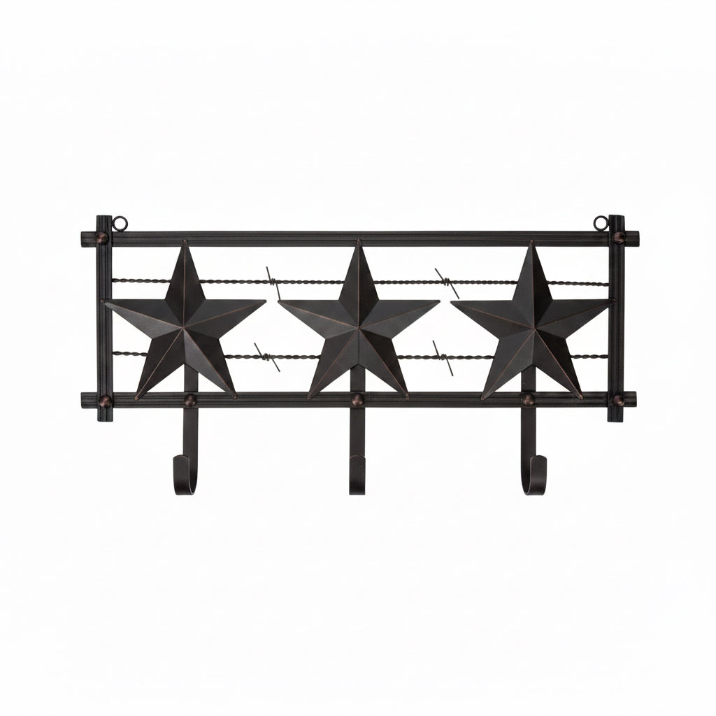 THANK YOU - 3-Hook Star & Barbed Wire Coat & Hat Rack