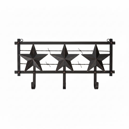 THANK YOU - 3-Hook Star & Barbed Wire Coat & Hat Rack