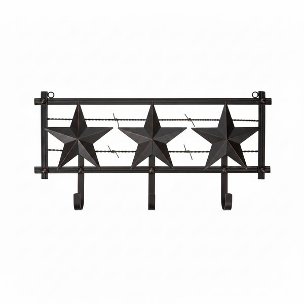 THANK YOU - 3-Hook Star & Barbed Wire Coat & Hat Rack