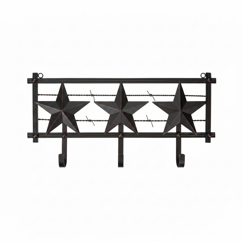 THANK YOU - 3-Hook Star & Barbed Wire Coat & Hat Rack