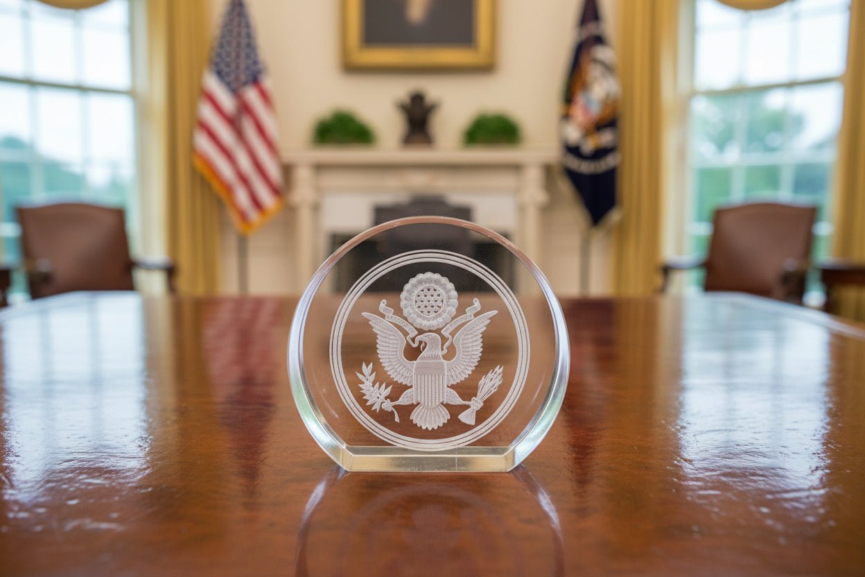 THANK YOU - United States Seal - Genuine Lead Crystal
