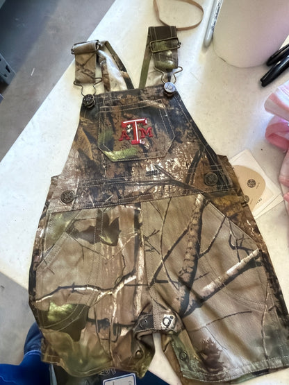 THANK YOU - Realtree Texas A&M Short Overalls (Size 0-3 months)