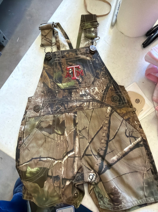 THANK YOU - Realtree Texas A&M Short Overalls (Size 0-3 months)