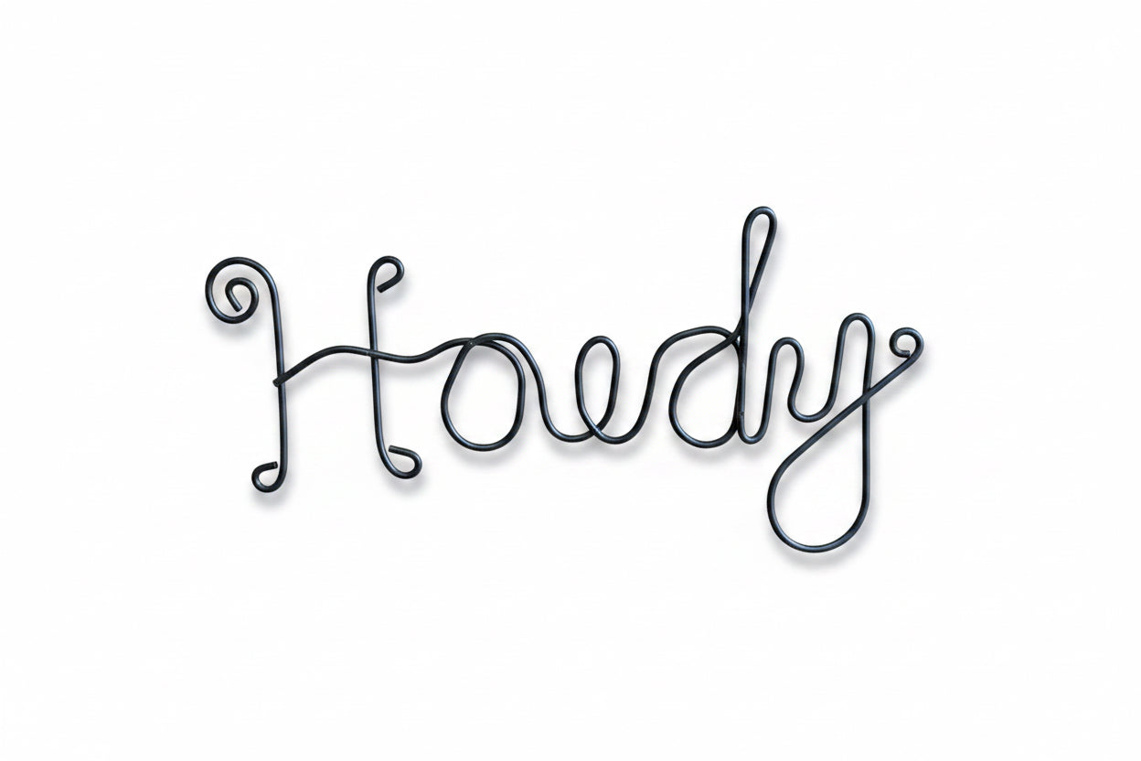 THANK YOU - Hand molded Cursive Metal Howdy