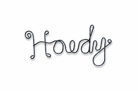 THANK YOU - Hand molded Cursive Metal Howdy
