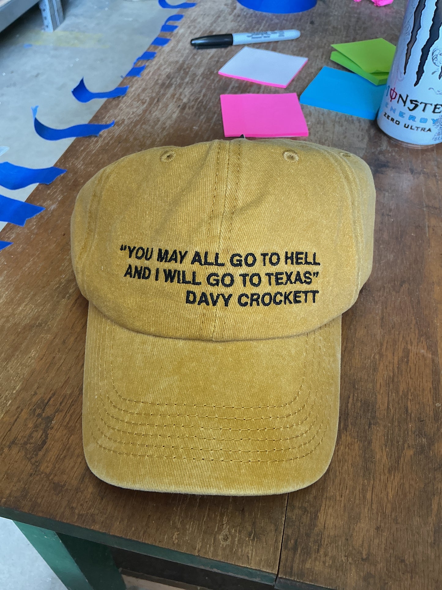 THANK YOU - Davy Crockett Cap with famous quote "You May All Go To..."