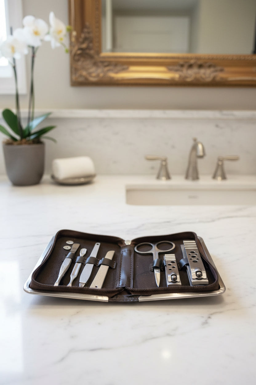 THANK YOU - Manicure Set in Faux Leather Case with Concho