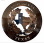 Jimmy Don God Bless Texas Metal Wall Art | Heat Colored Steel Texas Wreath Hanging
