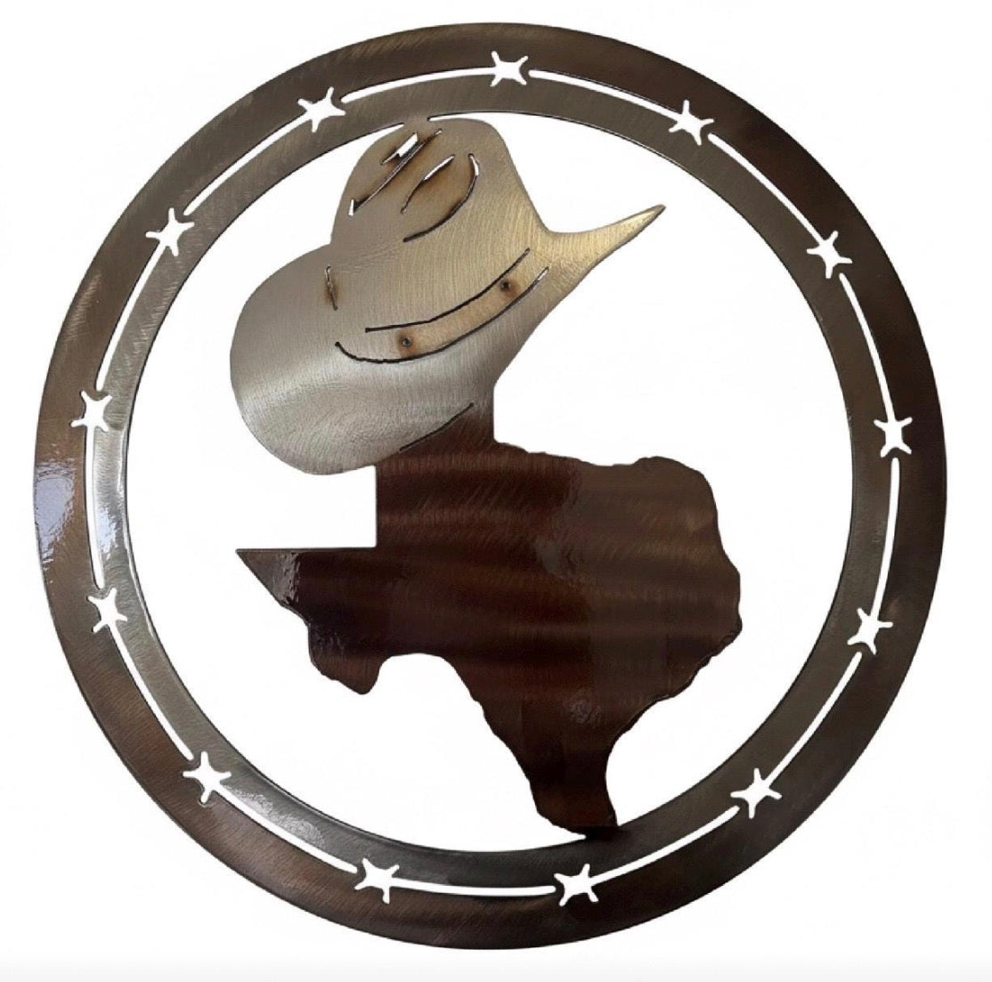 Jimmy Don Texas Metal Art | Cowboy Hat Lone Star