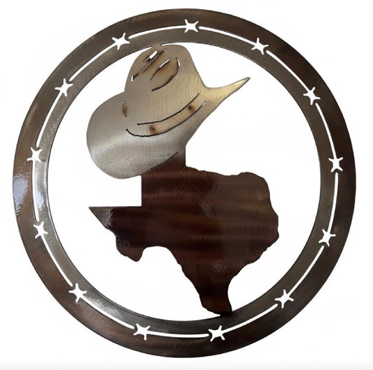 Jimmy Don Texas Metal Art | Cowboy Hat Lone Star