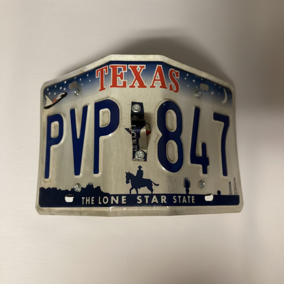 THANK YOU - Handmade Texas license plate bird house