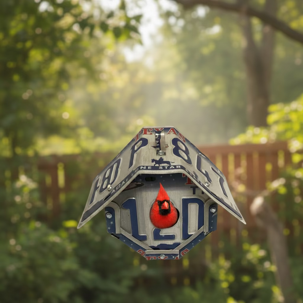 THANK YOU - Handmade Texas license plate bird house