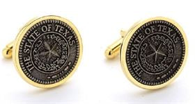Texas Cufflinks with the Texas State Seal