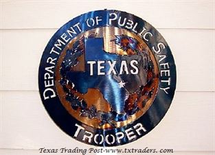 Texas DPS Trooper Metal Art
